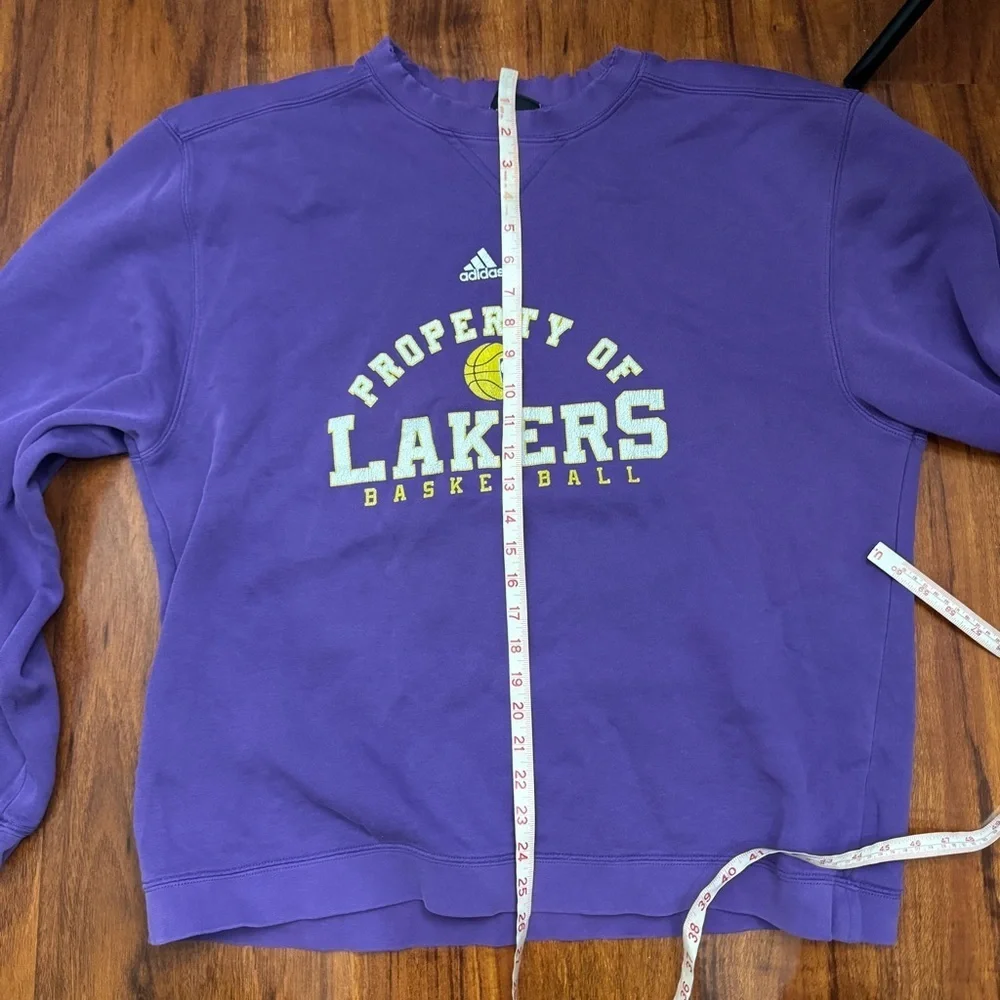 Los Angeles Lakers Adidas Vintage Pullover Sweatshirt Size Large